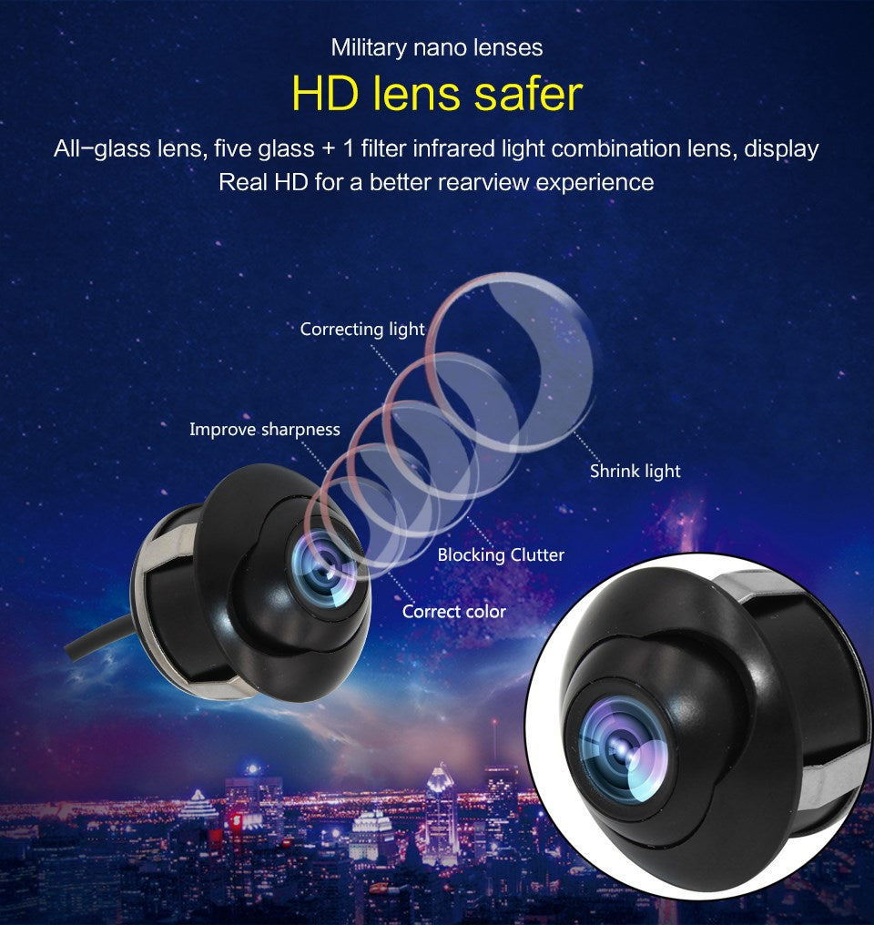 Universal 360 Degree HD Reverse Backup CDD Impermeabile Telecamera per retrovisione per auto Visione notturna