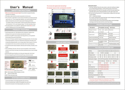 30/40/50/60/100A MPPT Pannello Solare Regolatore Regolatore di Carica 12V/24V Auto Focus Tracking