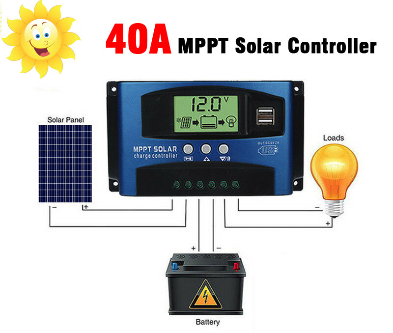 30/40/50/60/100A MPPT Pannello Solare Regolatore Regolatore di Carica 12V/24V Auto Focus Tracking