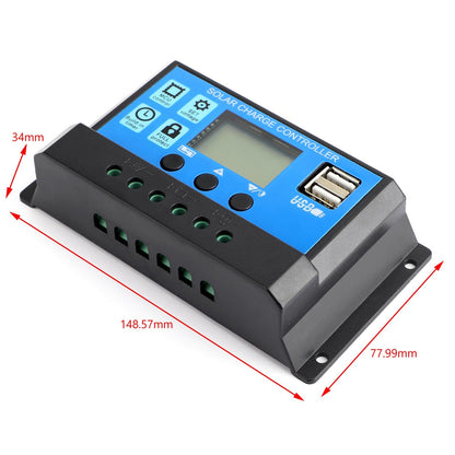 Controller PWM Solar 10-60A 12/24V Auto Focus Tracking Panel Regolatore Carica