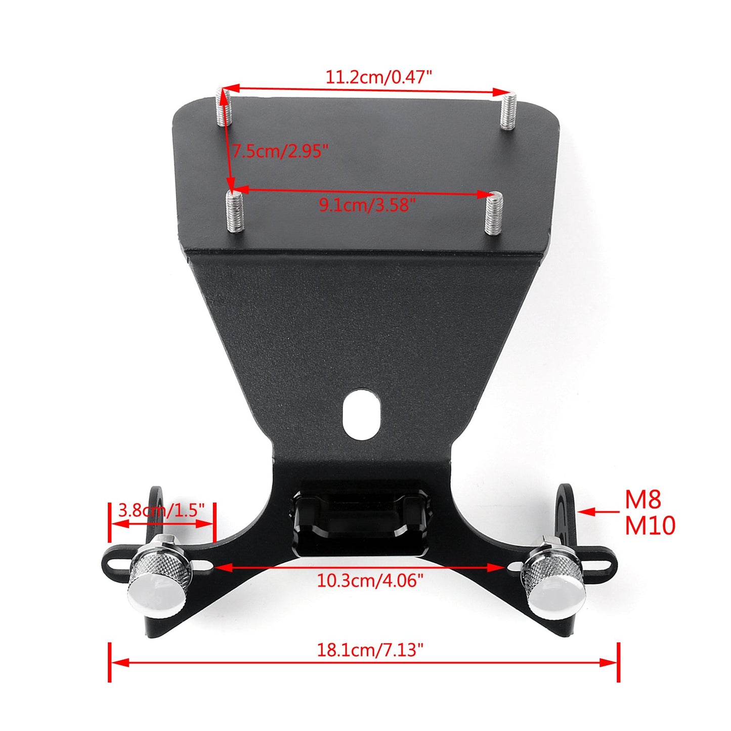 Staffa per targa in alluminio nera per moto per Yamaha R3/R25/MT-03/MT-25 Generico