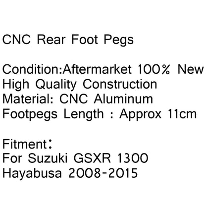 Poggiapiedi Pedane Staffe Per Suzuki GSXR 1300 Hayabusa 2008-2015 Nero Generico