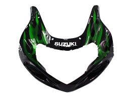 Amotopart 2000-2002 Suzuki GSXR1000 Cladding Black & Green Flame Kit