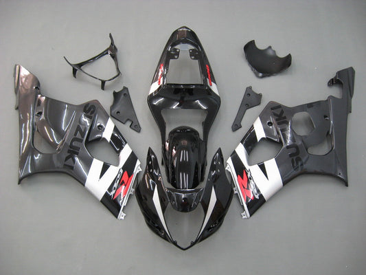 Carene 2003-2004 Suzuki GSXR 1000 Nero &amp; Bianco GSXR Racing Generico
