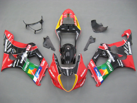 Amotopart 2003-2004 Suzuki GSXR1000 Cladding Multi Red & Black Kit