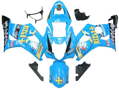 For GSXR1000 2003-2004 Bodywork Fairing Black Blue ABS Injection Molded Plastics Set