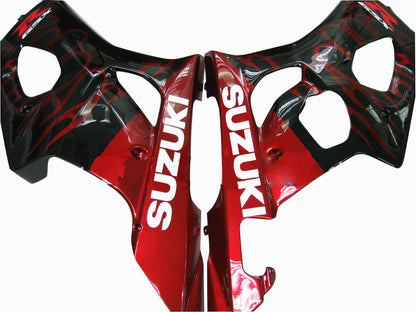 Amotopart 2003-2004 Suzuki GSXR1000 Cladding Black & Red Flame Kit