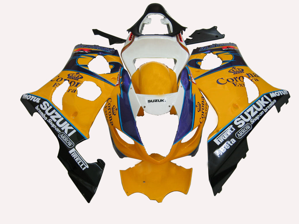Carene 2003-2004 Suzuki GSXR 1000 Giallo &amp; Bianco Corona Racing Generico