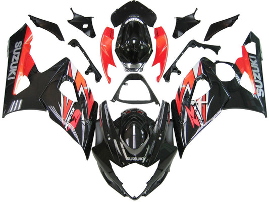 Carene 2005-2006 Suzuki GSXR 1000 Nero &amp; Rosso GSXR Racing Generico