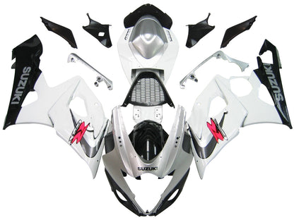 Carene 2005-2006 Suzuki GSXR 1000 Bianco &amp; Argento GSXR Racing Generico