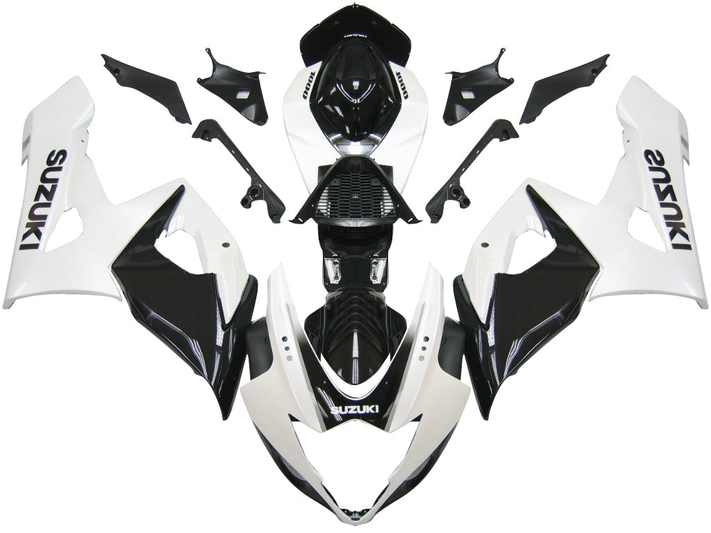 Carene 2005-2006 Suzuki GSXR 1000 Bianco &amp; Nero GSXR Racing Generico