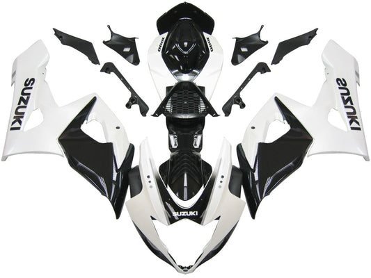 Carene 2005-2006 Suzuki GSXR 1000 Bianco &amp; Nero GSXR Racing Generico
