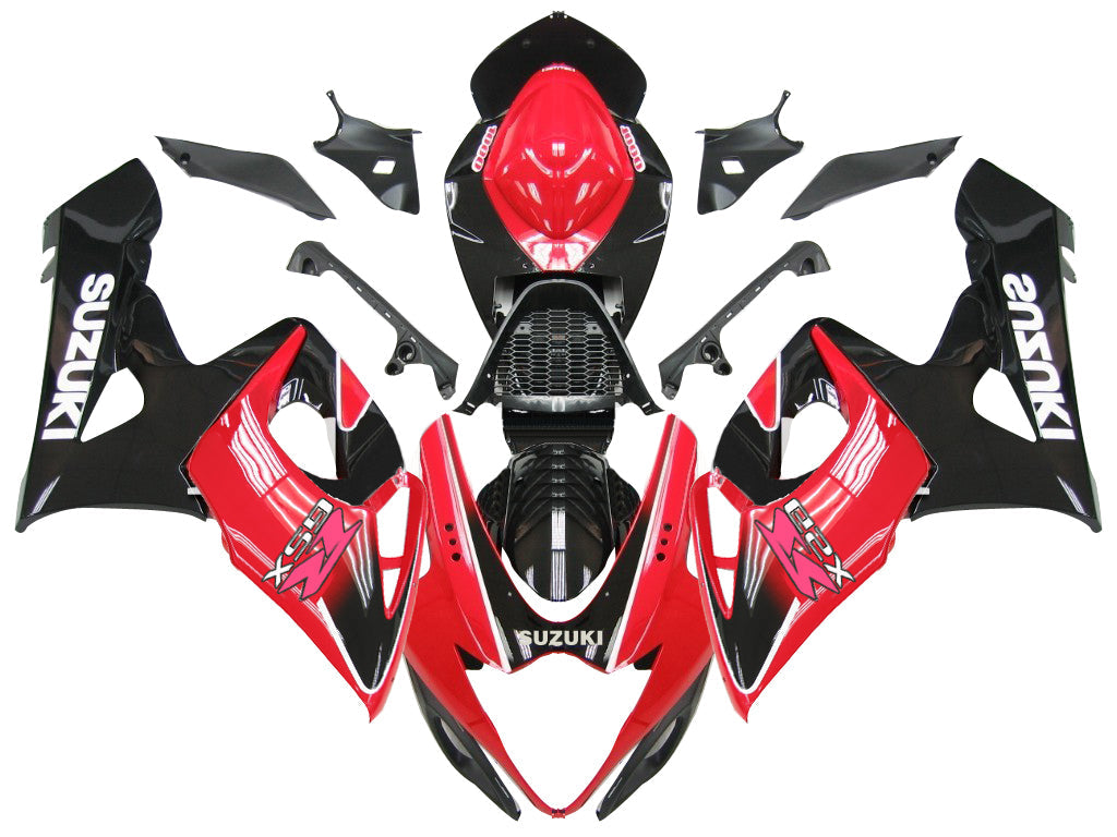 Carene 2005-2006 Suzuki GSXR 1000 Nero e Rosso GSXR Racing Generico
