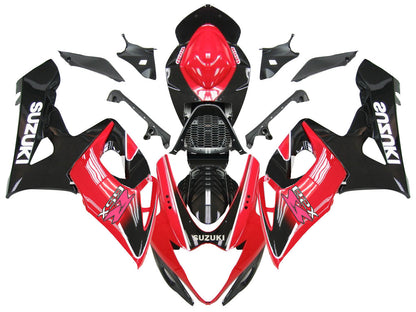 Carene 2005-2006 Suzuki GSXR 1000 Nero e Rosso GSXR Racing Generico