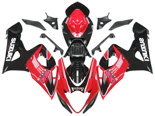Carene 2005-2006 Suzuki GSXR 1000 Nero e Rosso GSXR Racing Generico