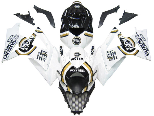 Carene 2007-2008 Suzuki GSXR 1000 Bianco Nero Oro Lucky Strike Generico