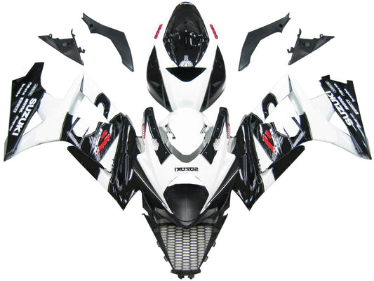 Carene 2007-2008 Suzuki GSXR 1000 Nero &amp; Bianco GSXR Generico