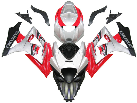 Carene 2007-2008 Suzuki GSXR 1000 Silver &amp; Red GSXR Generico