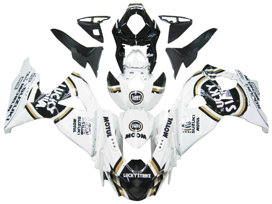 Carene 2009-2016 Suzuki GSXR 1000 White Black Gold Lucky Strike Racing Generic