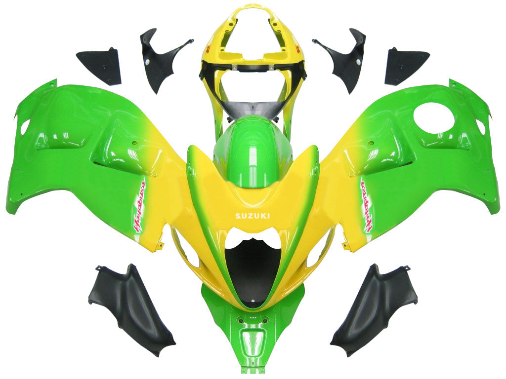 Amotopart Suzuki Hayabusa GSXR1300 1999-2007 Giadding Green & Yellow Kit