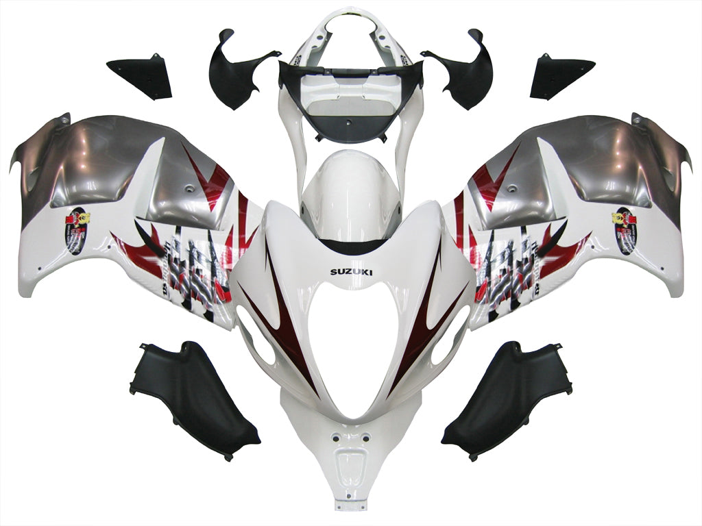 Carene 1999-2007 Suzuki GSX1300 Hayabusa White &amp; Silver Hayabusa Generico