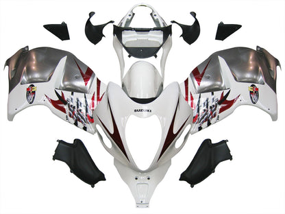 Carene 1999-2007 Suzuki GSX1300 Hayabusa White &amp; Silver Hayabusa Racing Generico