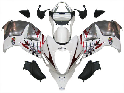 Amotopart Suzuki Hayabusa GSXR1300 1999-2007 Kit multi bianco e sliver