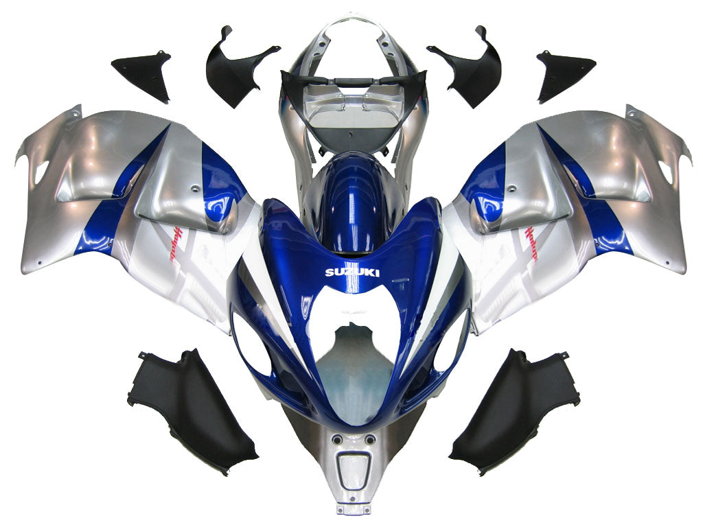 Carene 1999-2007 Suzuki GSX1300 Hayabusa Argento e Blu Hayabusa Racing Generico