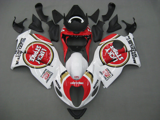 Amotopart Suzuki Hayabusa GSXR1300 1999-2007 Cladding White? e kit rosso