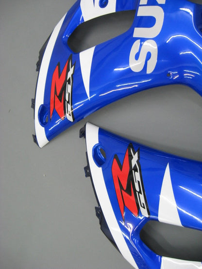 Amotopart Cladding Suzuki GSXR600 2001-2003 Cladding Blue White Bianco Kit di rivestimento nero