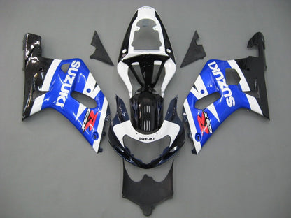 Amotopart Cladding Suzuki GSXR600 2001-2003 Cladding Blue White Bianco Kit di rivestimento nero