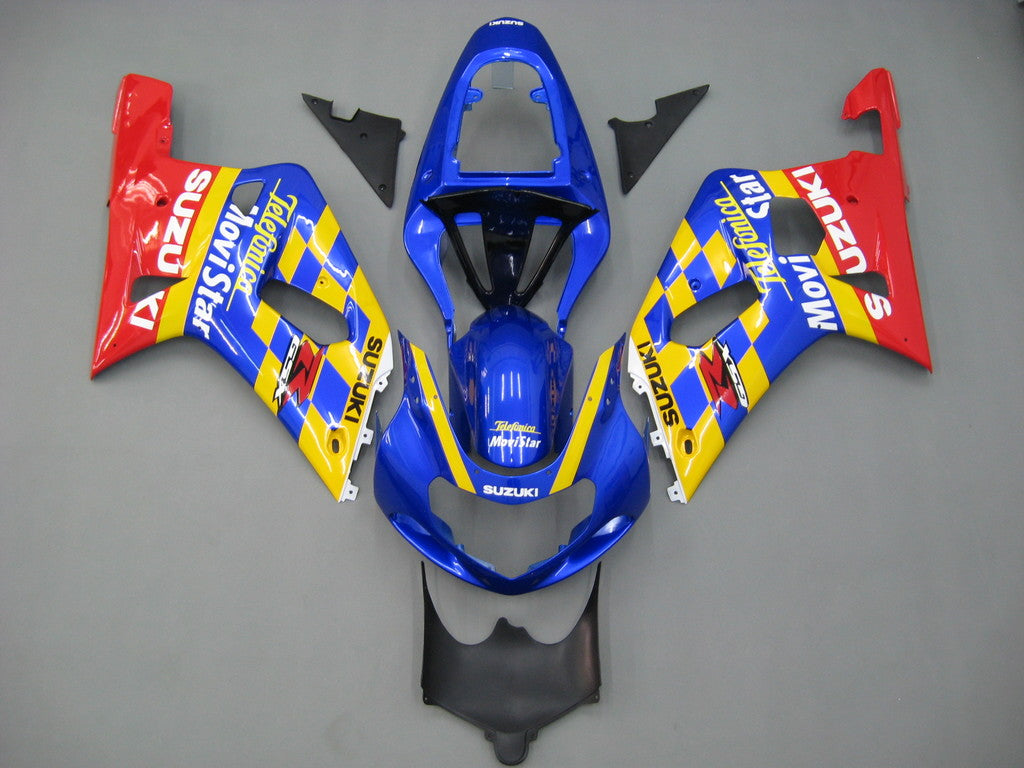 For GSXR600 2001-2003 Bodywork Fairing Blue ABS Injection Molded Plastics Set