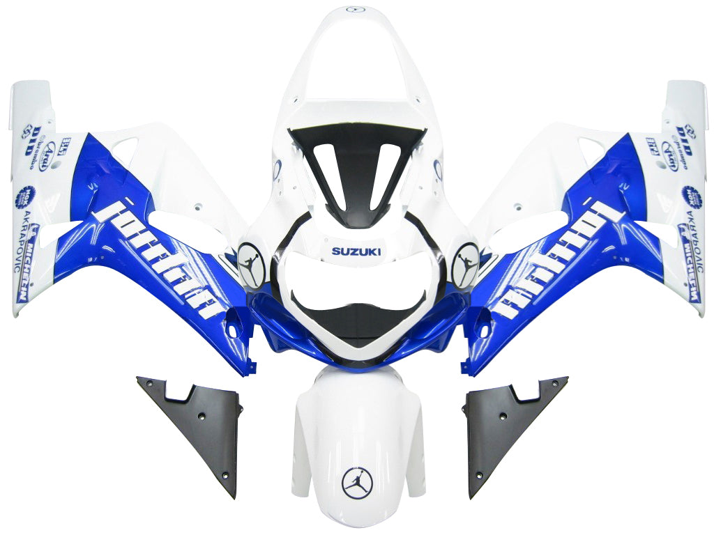 Carene 2001-2003 Suzuki GSXR 600 Bianco Blu Jordan GSXR Racing Generico