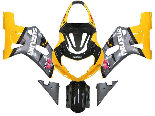 Carene 2001-2003 Suzuki GSXR 600 Silver &amp; Yellow GSXR Racing Generico