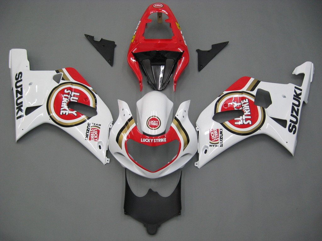 Amotopart Cladding Suzuki GSXR 600 2001-2003 Confisca Lucky Strike Racin White & Red Cyclopla Kit