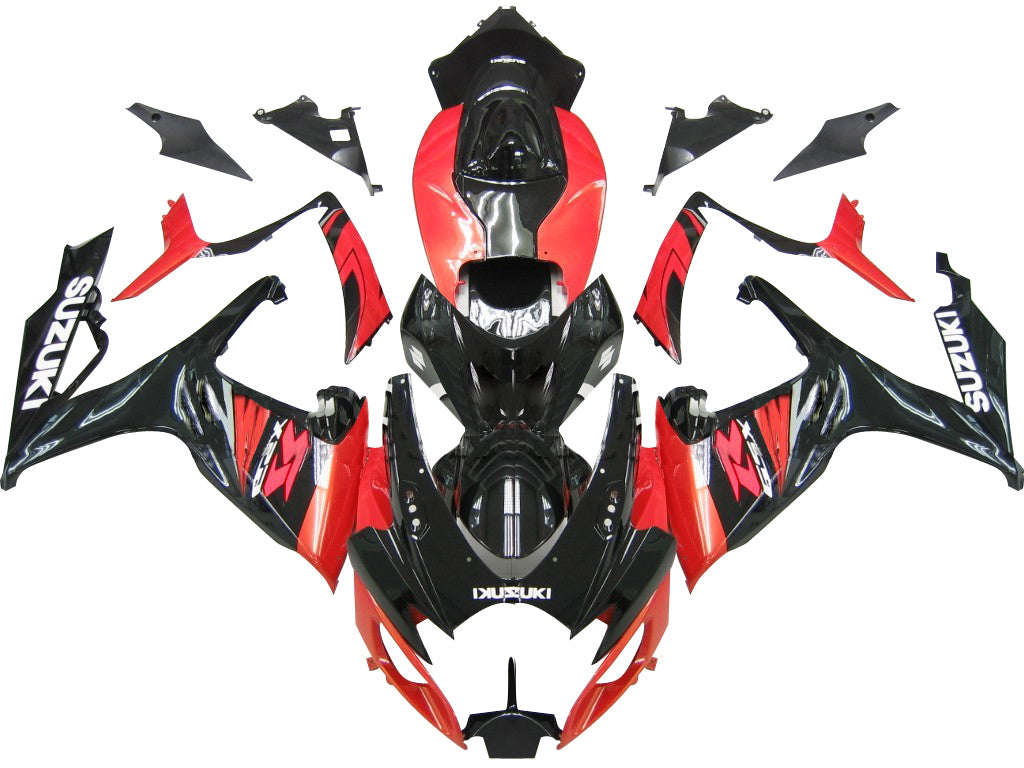 Carene 2006-2007 Suzuki GSXR 600 750 Nero &amp; Rosso GSXR Racing Generico