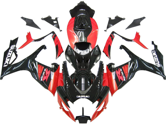 Carene 2006-2007 Suzuki GSXR 600 750 Nero &amp; Rosso GSXR Racing Generico