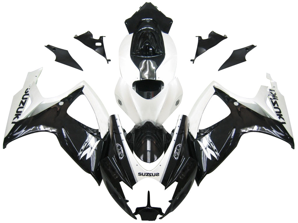 Carene 2006-2007 Suzuki GSXR 600 750 Nero &amp; Bianco GSXR Racing Generico