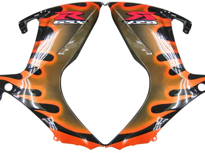 Carene 2006-2007 Suzuki GSXR 600 750 Black &amp; Orange Gold Flame Racing Generico