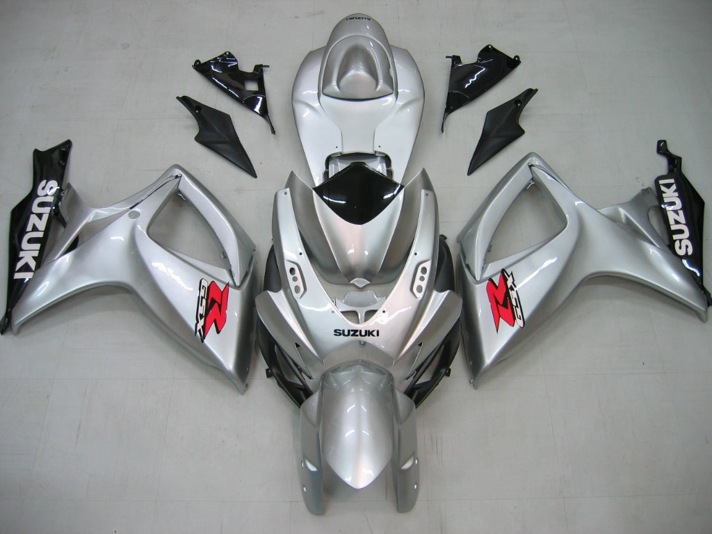 Carene 2006-2007 Suzuki GSXR 600 750 Silver &amp; Black GSXR Racing Generico