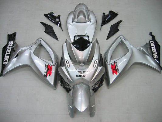 Carene 2006-2007 Suzuki GSXR 600 750 Silver &amp; Black GSXR Racing Generico