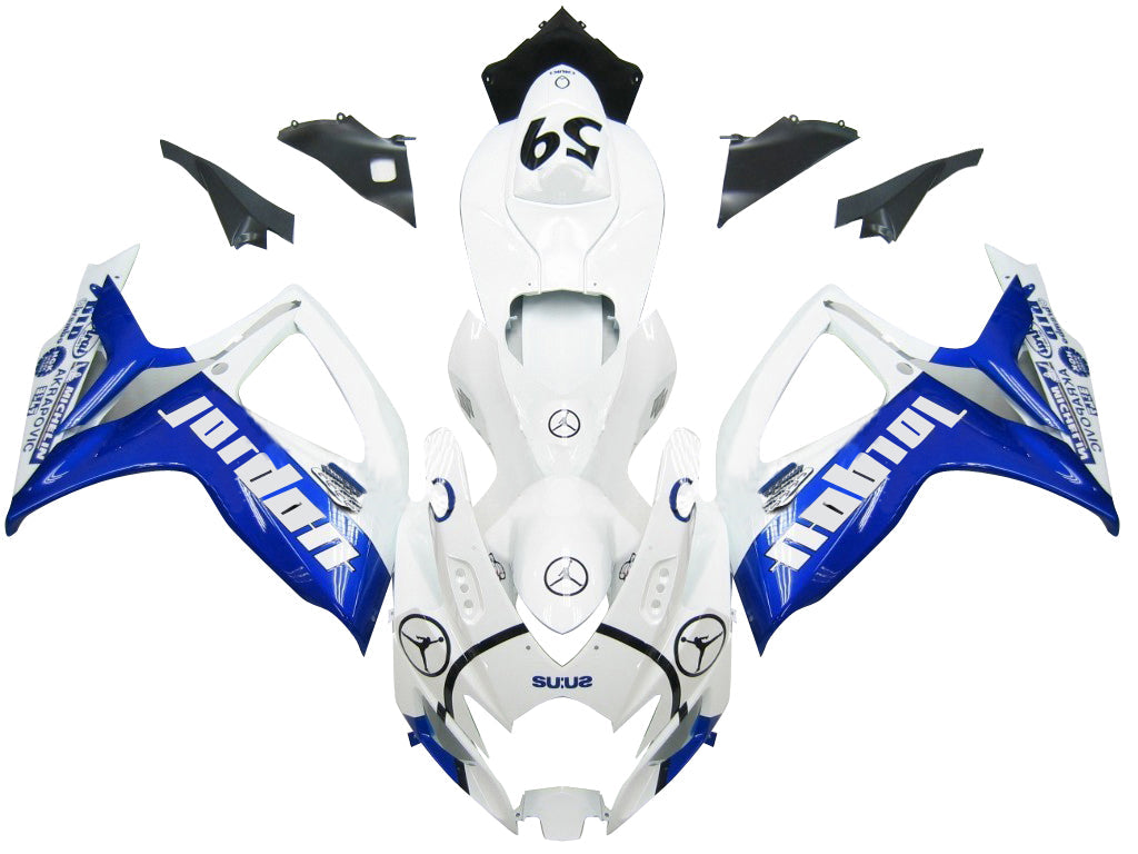 Carene 2006-2007 Suzuki GSXR 600 750 Bianco &amp; Blu Jordan Racing Generico