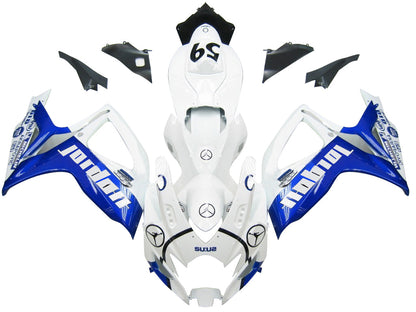 Carene 2006-2007 Suzuki GSXR 600 750 Bianco &amp; Blu Jordan Racing Generico