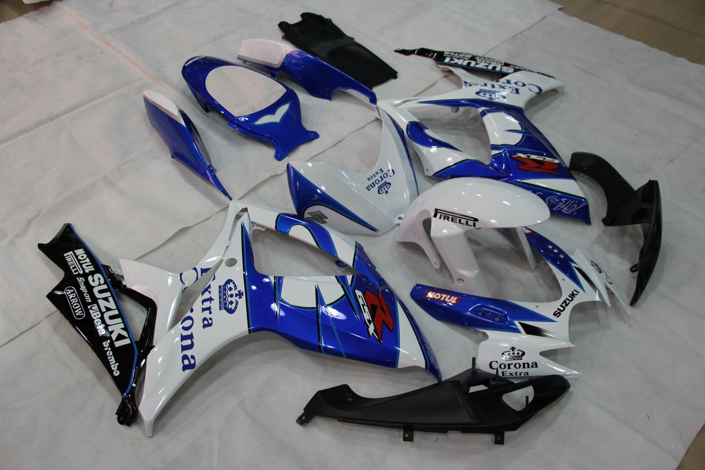 Carene 2006-2007 Suzuki GSXR 600 750 Bianco Blu Corona Racing Generico