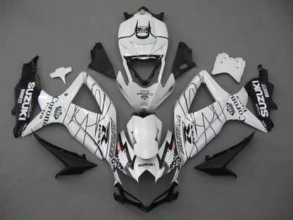 For GSXR 600/750 2008-2009 Bodywork Fairing White ABS Injection Molded Plastics Set