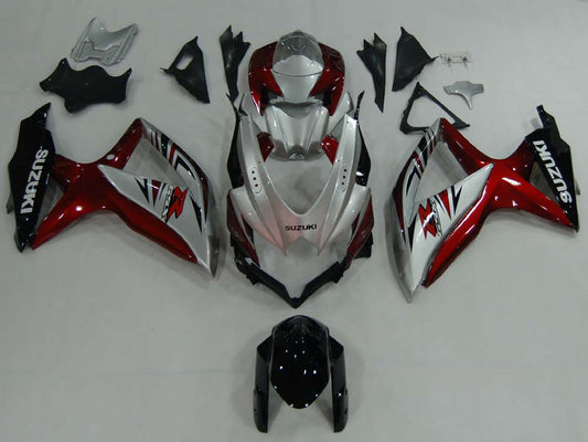 Carene 2008-2010 Suzuki GSXR 600 750 Argento Rosso GSXR Generico