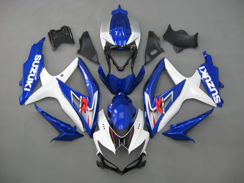 Amotopart 2008-2010 GSXR600750 SUZUKI DISGUISE WHITE & BLUE KIT