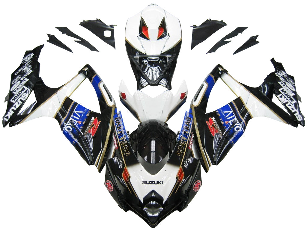 Carene 2008-2010 Suzuki GSXR 600 750 Nero Bianco Suzuki Racing Generico