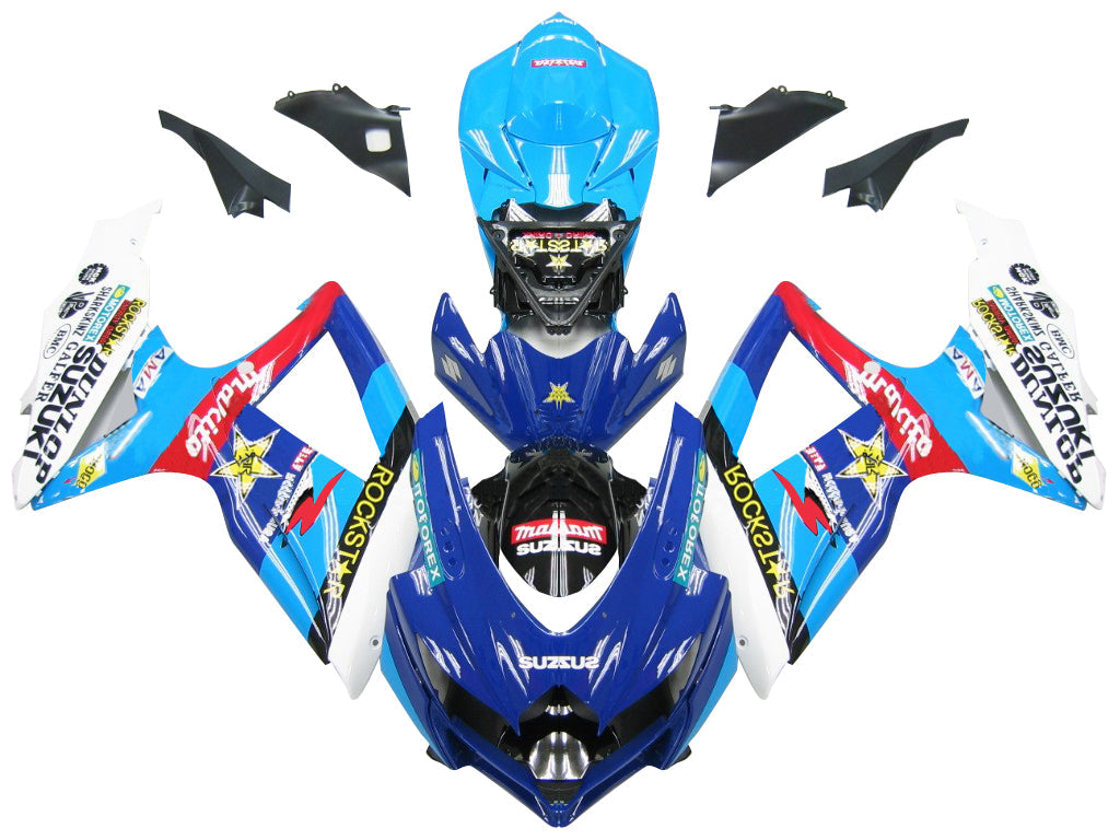 Carene 2008-2010 Suzuki GSXR 600 750 Blu Rockstar Malkita Generico