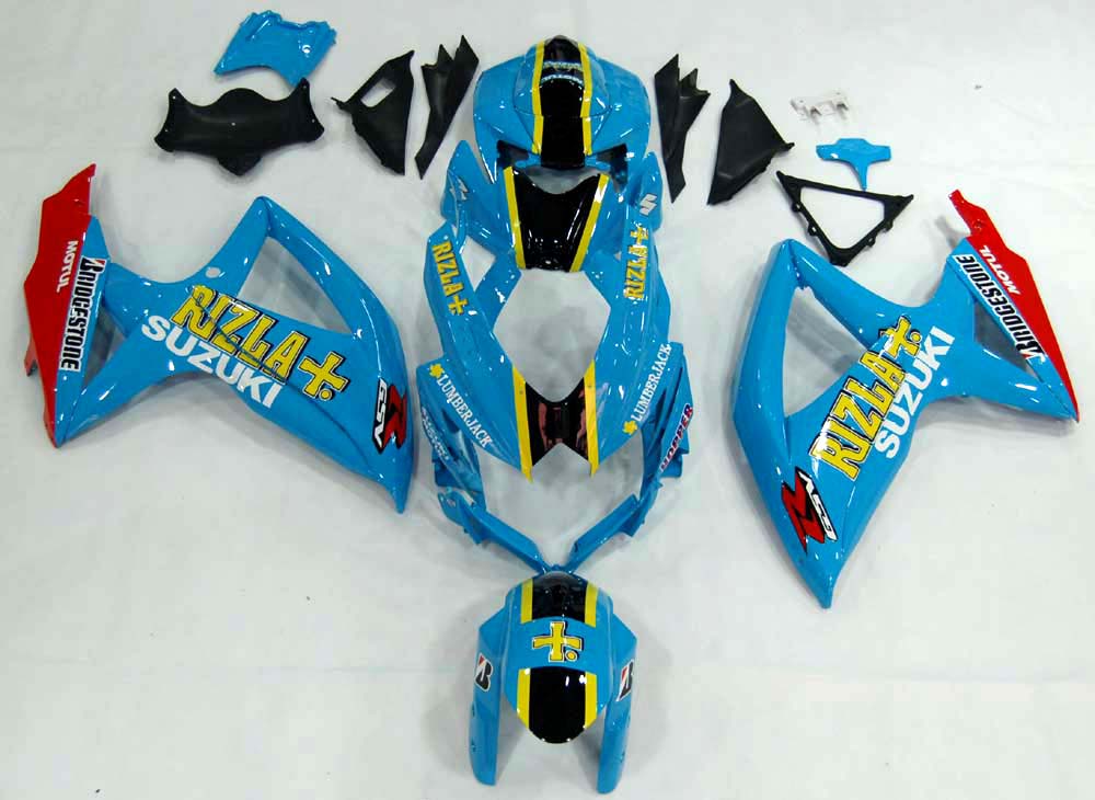 Carene 2008-2010 Suzuki GSXR 600 750 Blu Giallo Rizla Generico